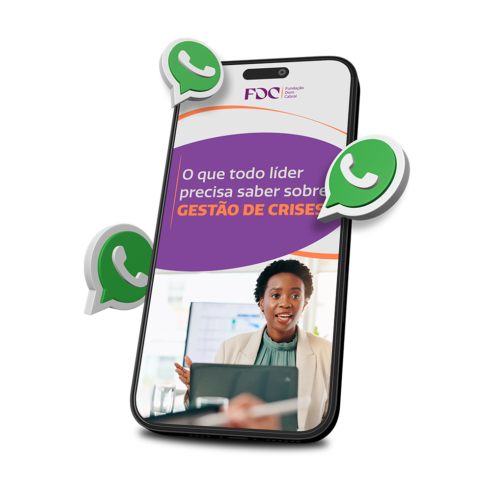 Um tablet branco com símbolos do whatsapp e a imagem de um livro com o título