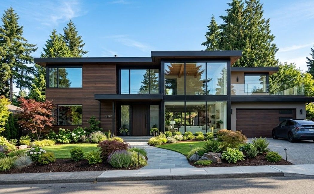 Modern Washington home with professionally installed large windows