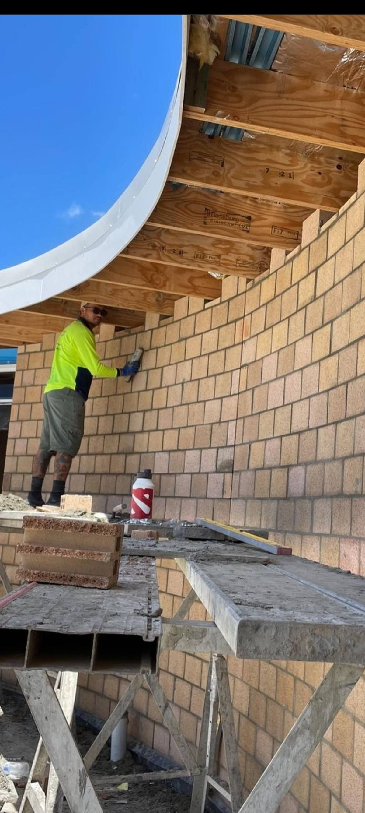 Brick Pillars Mark An Entrance To A White-roofed Building — Bricks By Dre In Oxenford, QLD