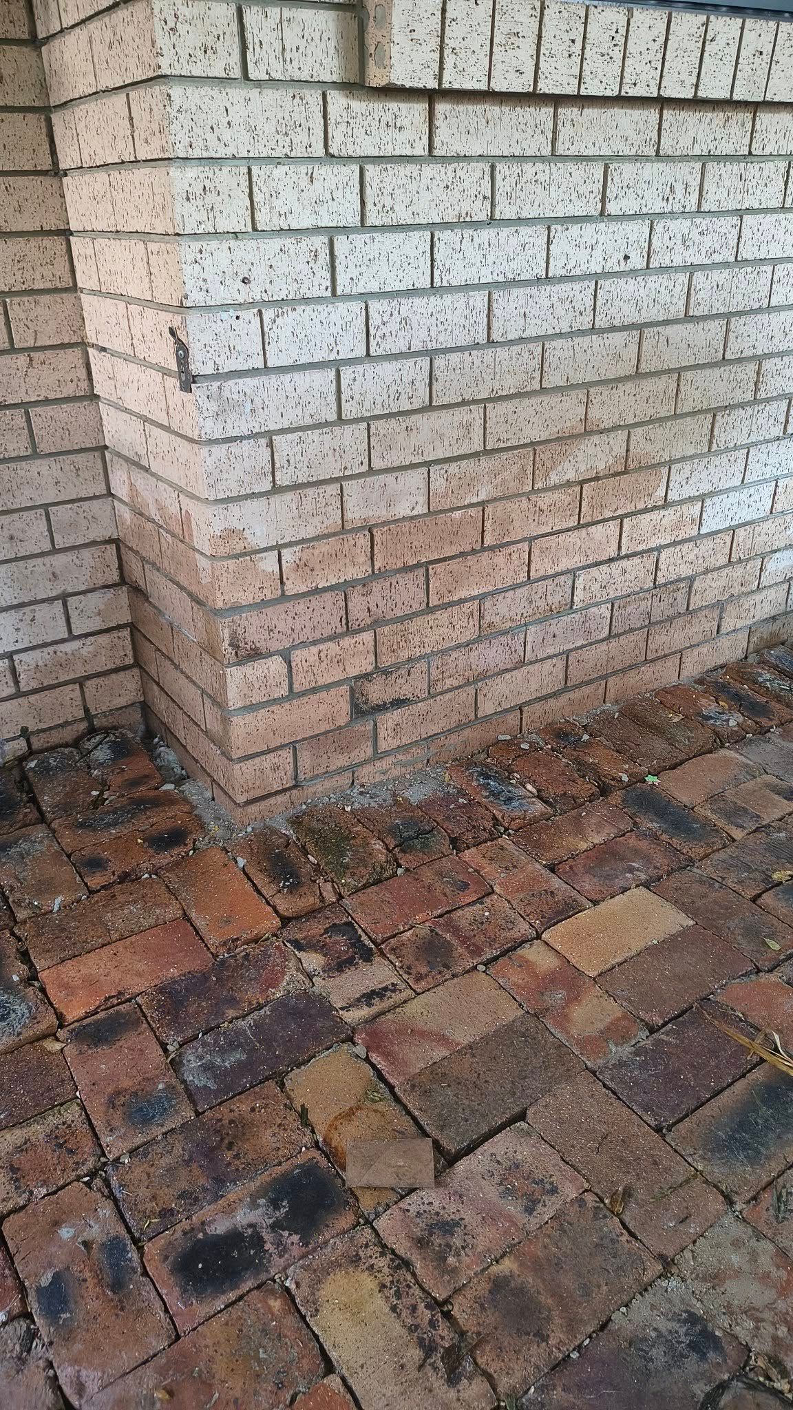 Brick Wall And Herringbone Brick Floor In A Corner, With Light And Dark Brown Bricks — Bricks By Dre In Oxenford, QLD