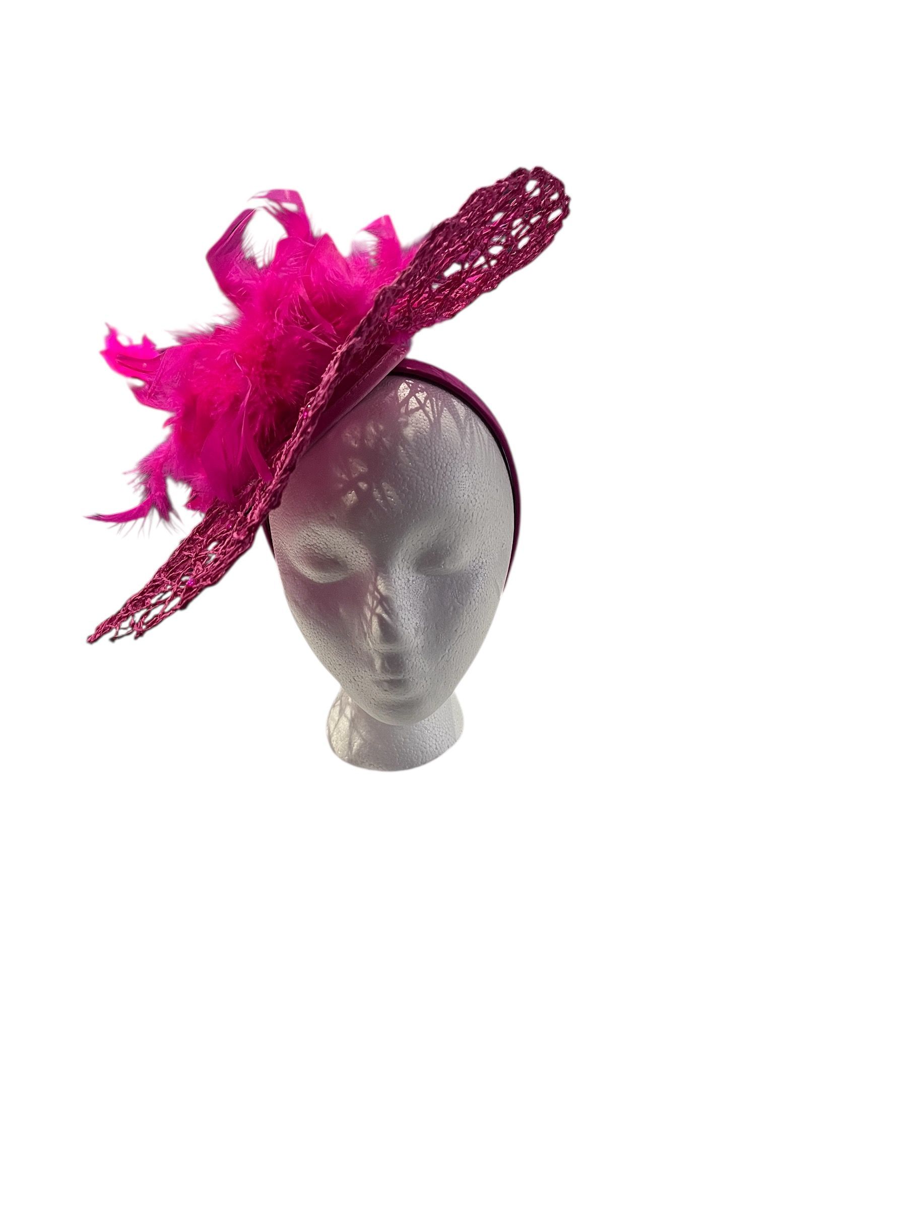 Feather Hot Pink Fascinator