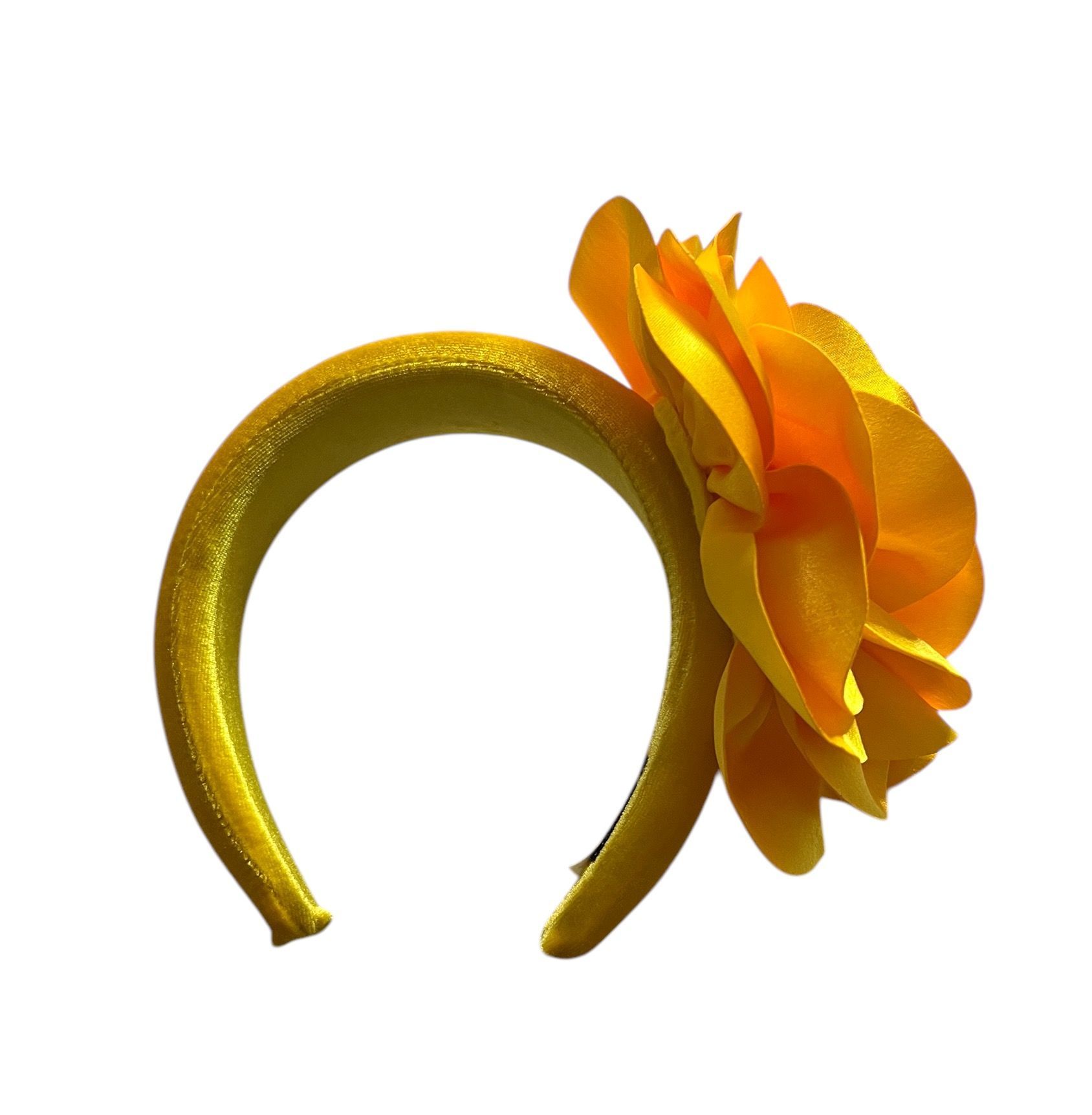 Yellow Thick Velvet Plush Fascinator