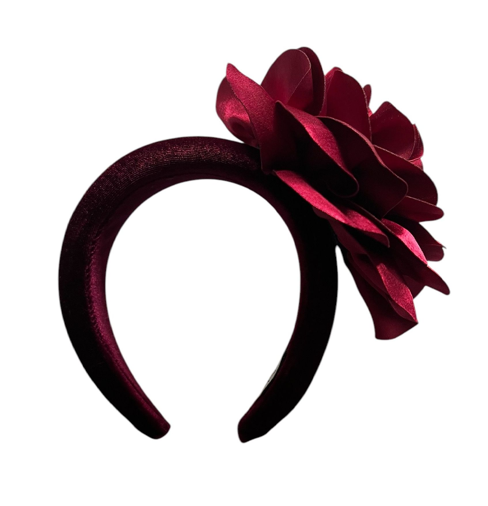 Maroon Thick Velvet Plush Fascinator