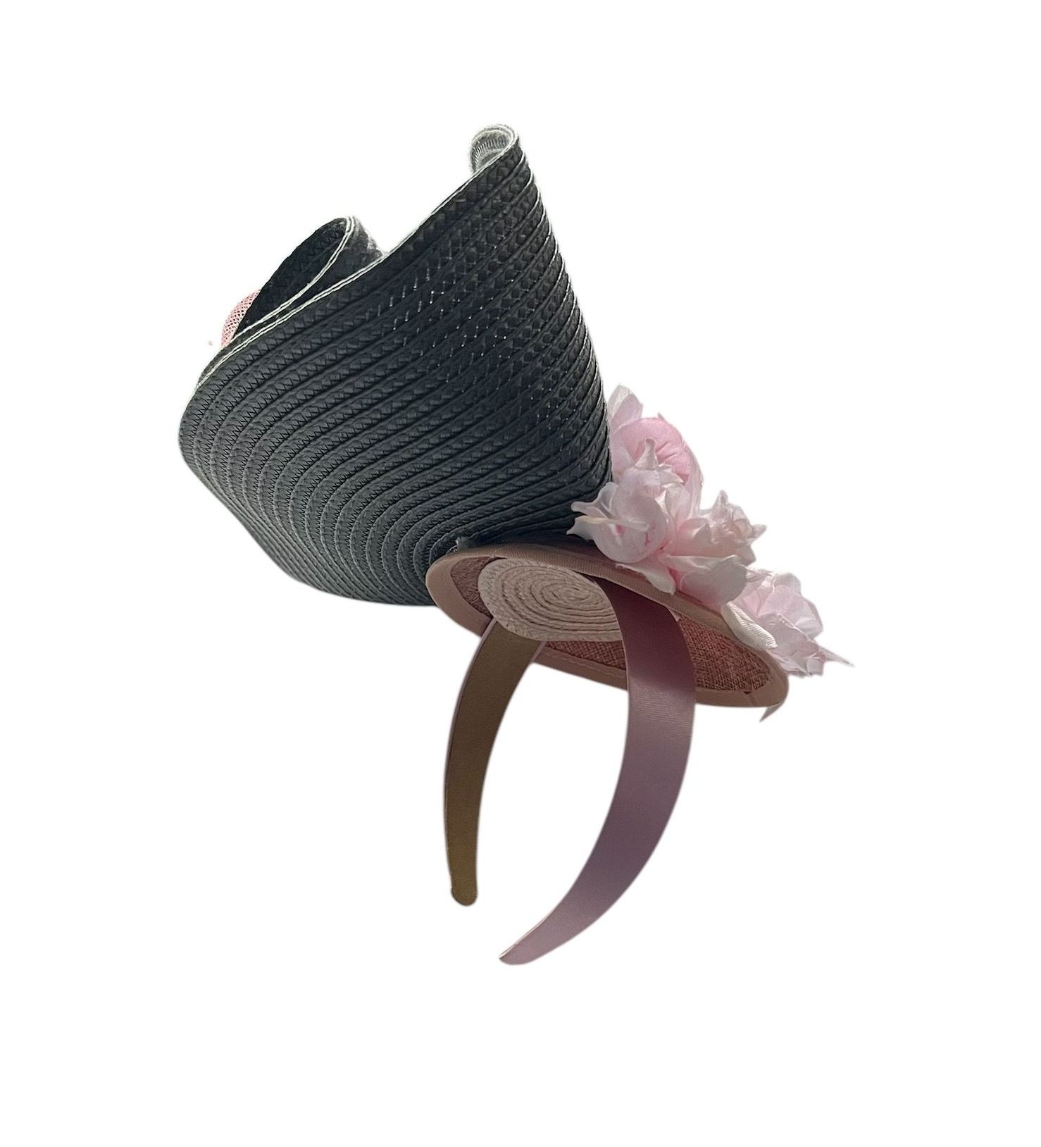 Pink & Grey Rosette Fascinator