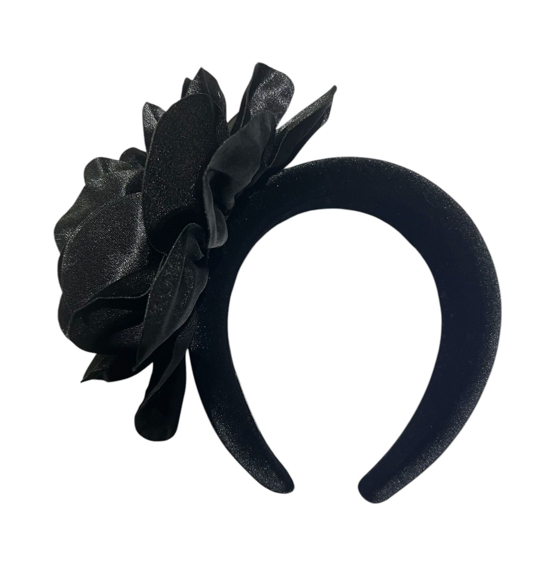 Black Thick Velvet Plush Fascinator