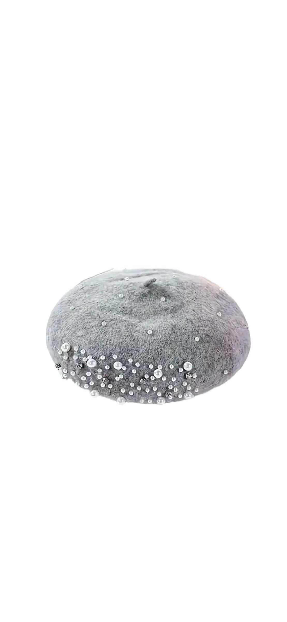 Grey Pearly Beret