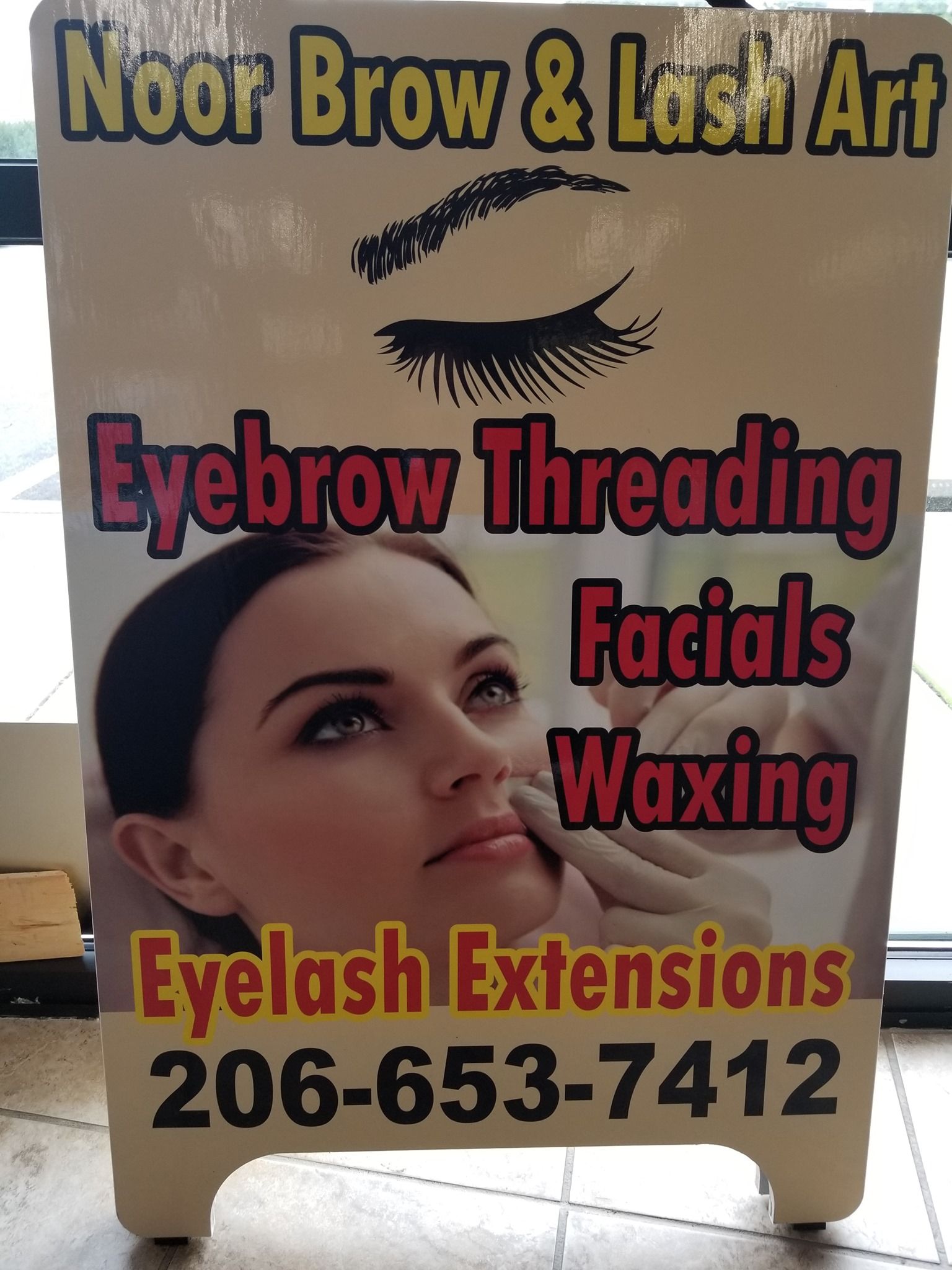 Sign Advertising — Kent, WA — Noor Brow and Lash Artextensions