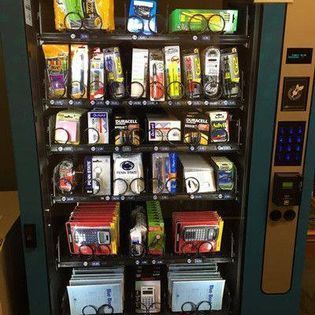 A vending machine filled with lots of different items.