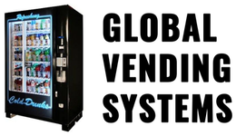 A vending machine with the words Global Vending Systems on it