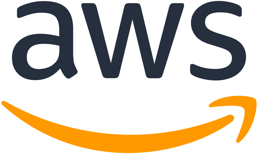 the aws logo has a yellow arrow pointing to the right.