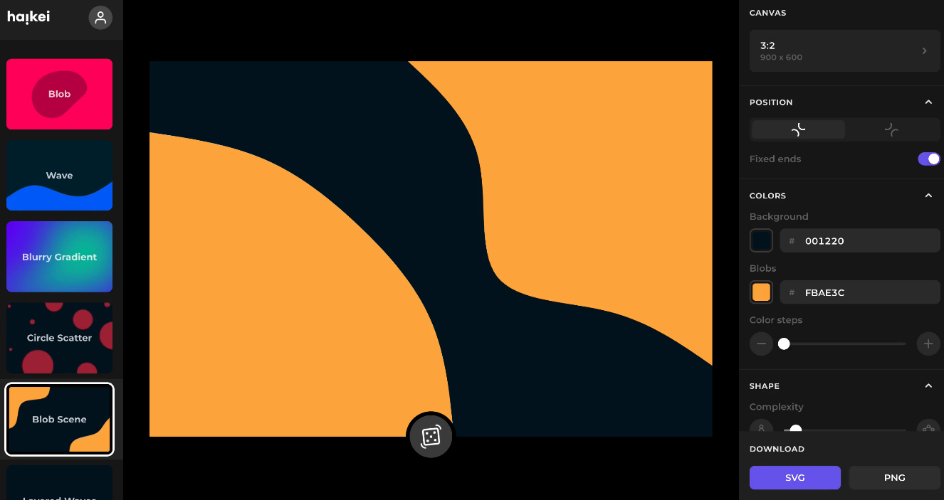 Generate unique SVG design assets