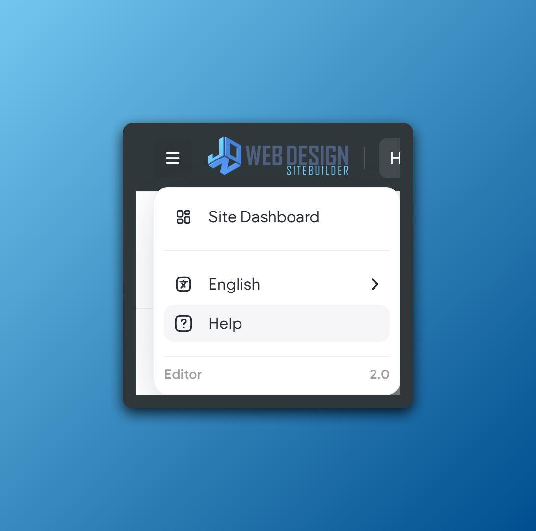 The location of the help center help icon