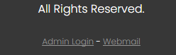 a screenshot that says all rights reserved admin login webmail.