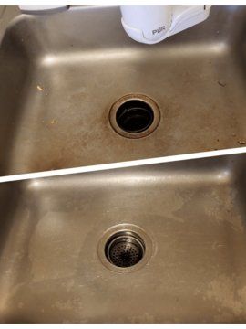 Before and After Sink Cleaning — Cherry Hill, NJ — Ray of Sunshine Cleaning
