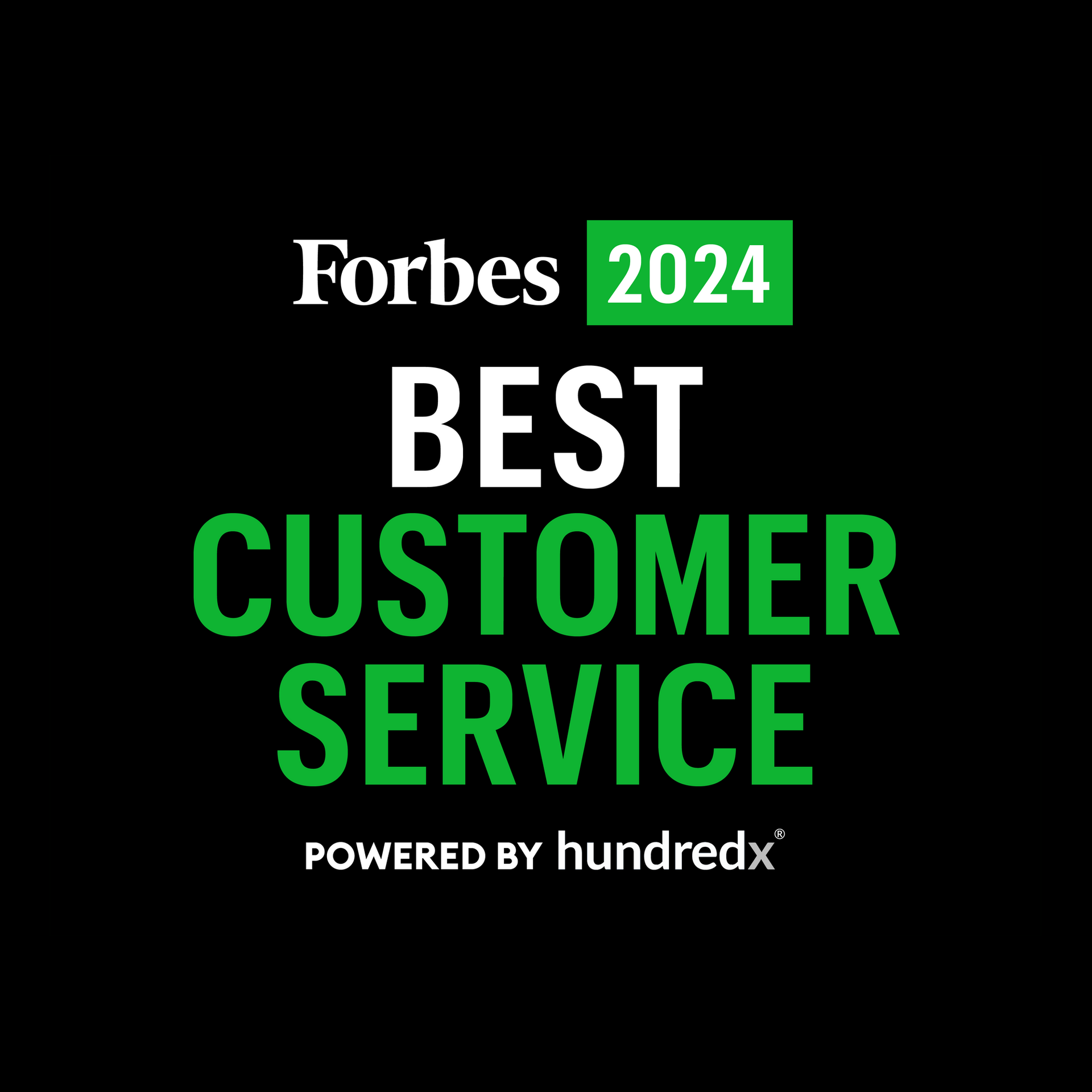 The Forbes 2024 Best Customer Service list, powered by HundredX