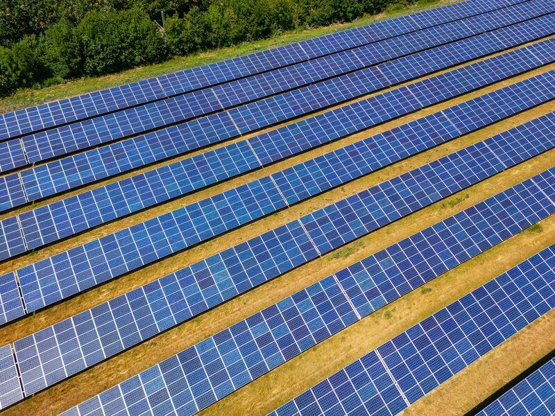 aerial photo of solar installation near Little Rock