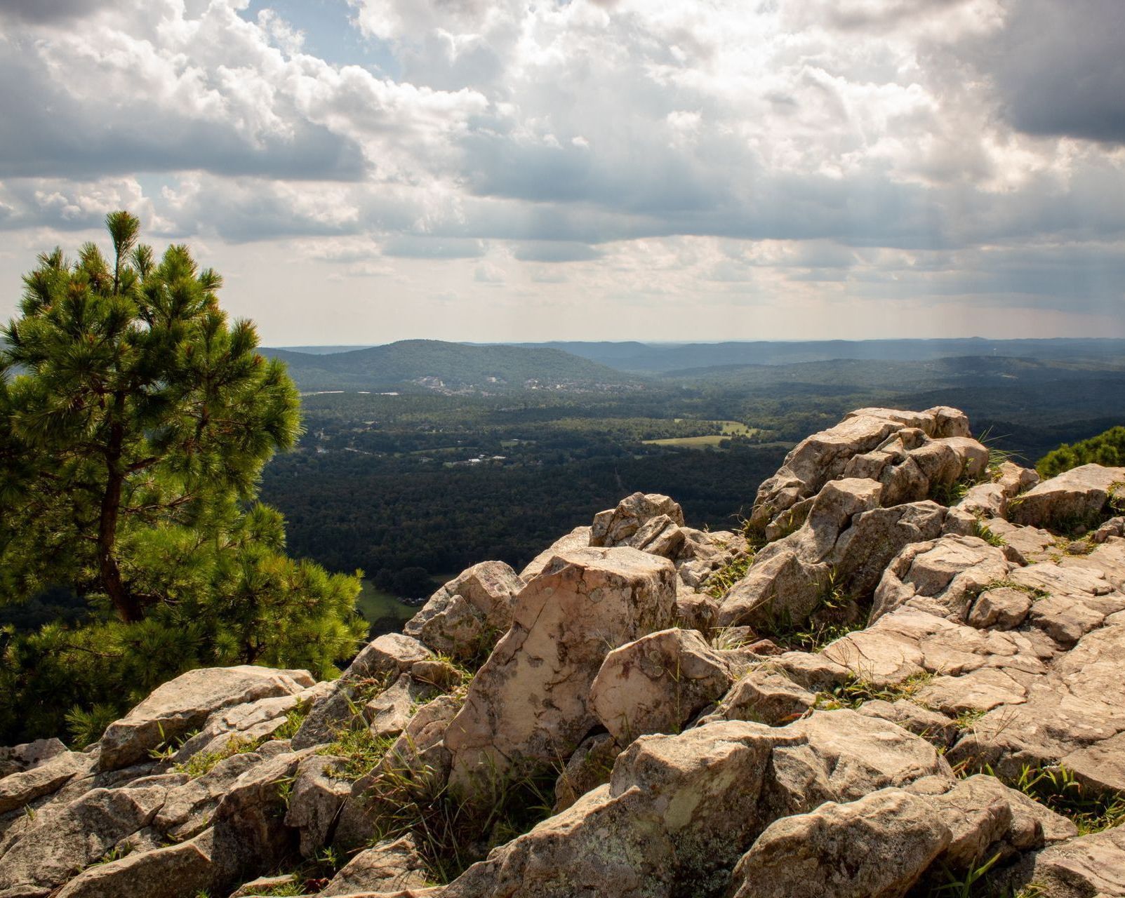 View from tall rocks in Pinnacle Mountain State Park in Arkansas