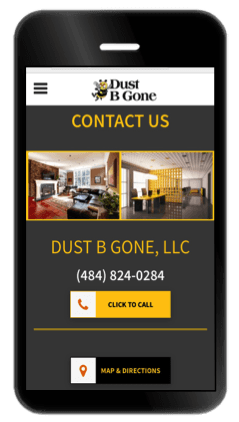 Mobile-Optimized Website Featuring CLICK TO CALL and MAP Buttons