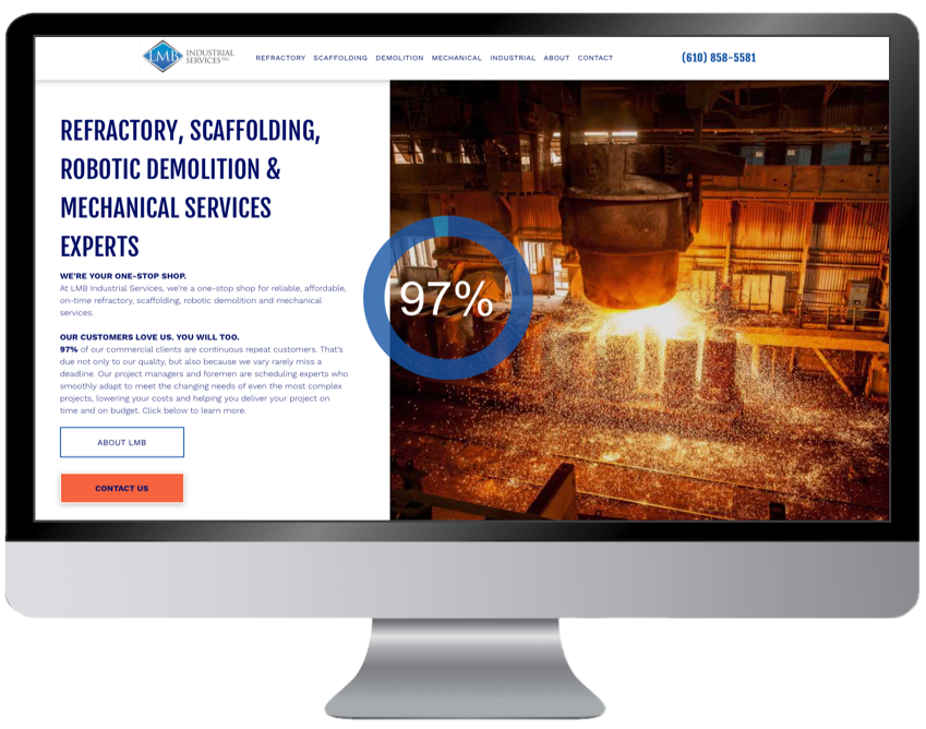 This Website We Designed for a Client in the Industrial Market in PA, NJ, DE, MD and NY