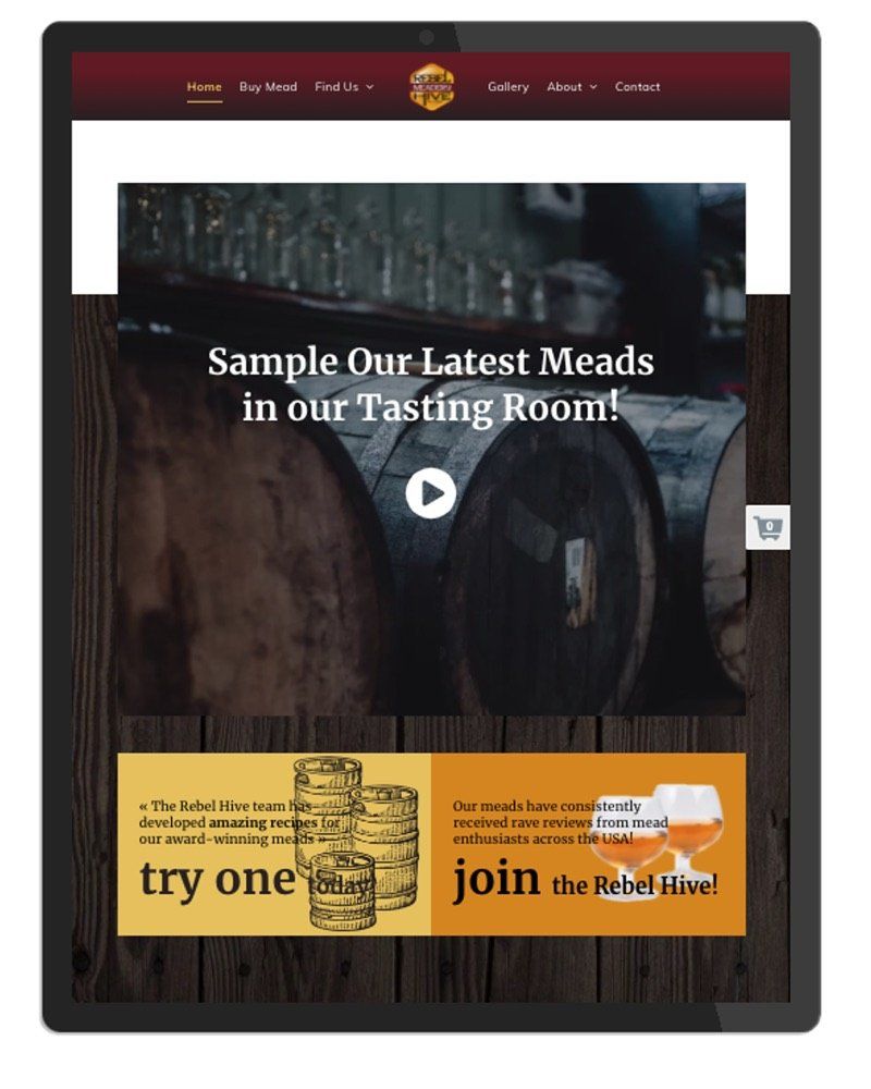 This Responsive Design Web Page was Designed for the Meadery / Winery / Brewery market