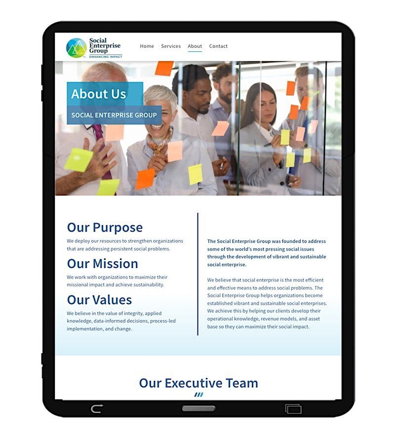 This Responsive Design Web Page was Designed for the Social Enterprise Consulting market.