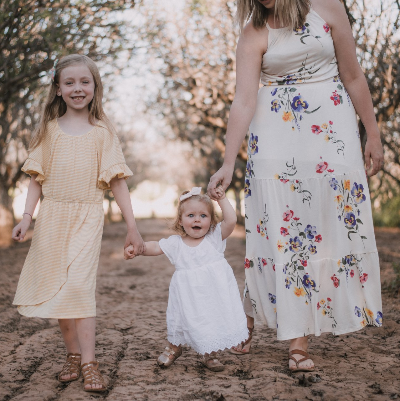 Family Photo holding hands in Chandler, Arizona.