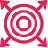 Pink target with four outward-pointing arrows.