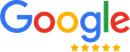 Google logo with five yellow stars underneath