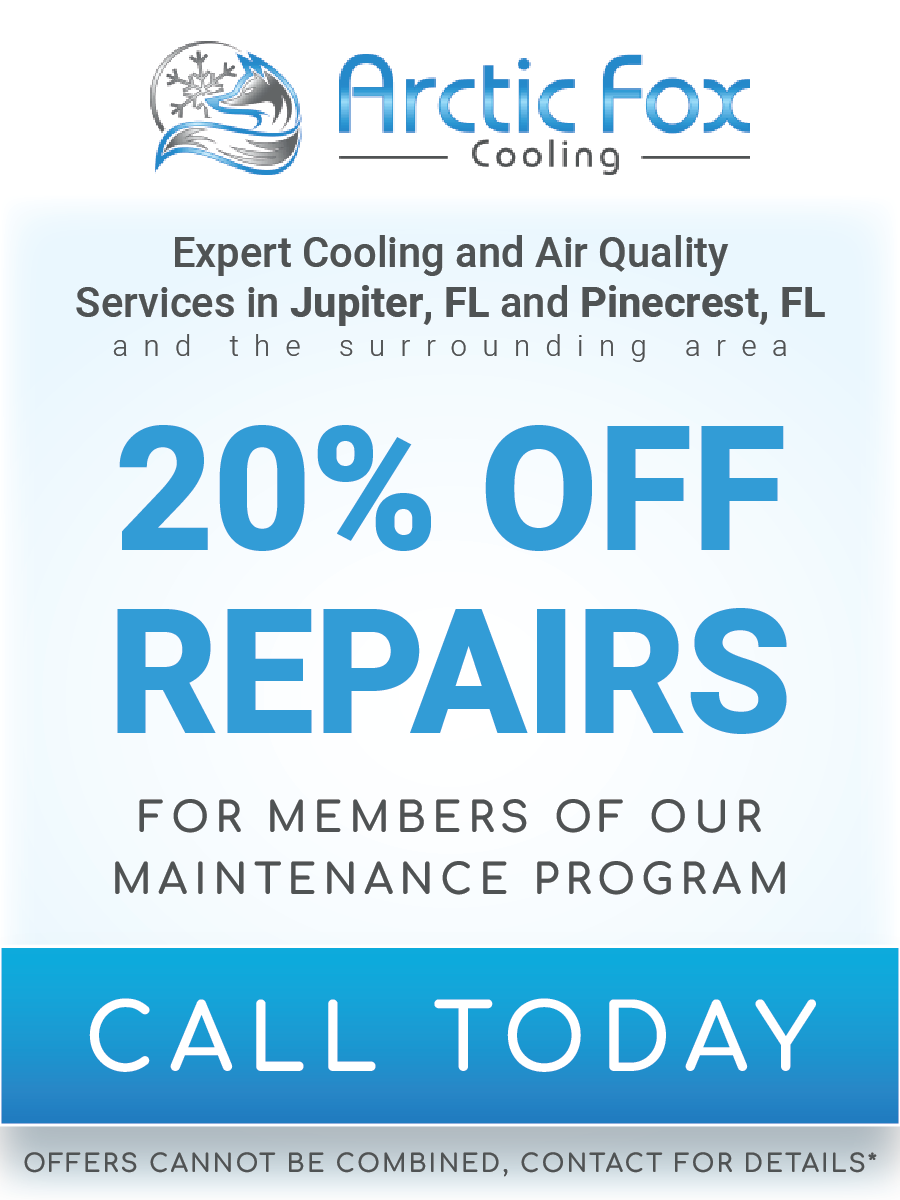 Arctic fox cooling is offering a 20 % off repairs for members of their maintenance program