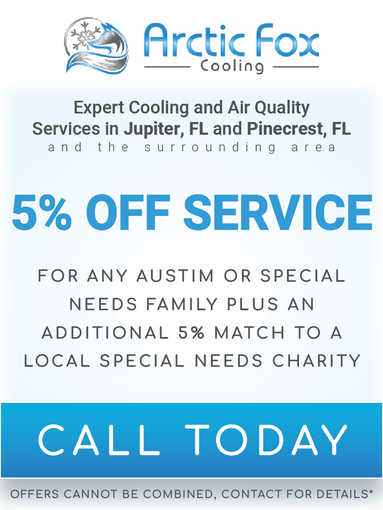 Arctic fox cooling is offering a 5 % off service