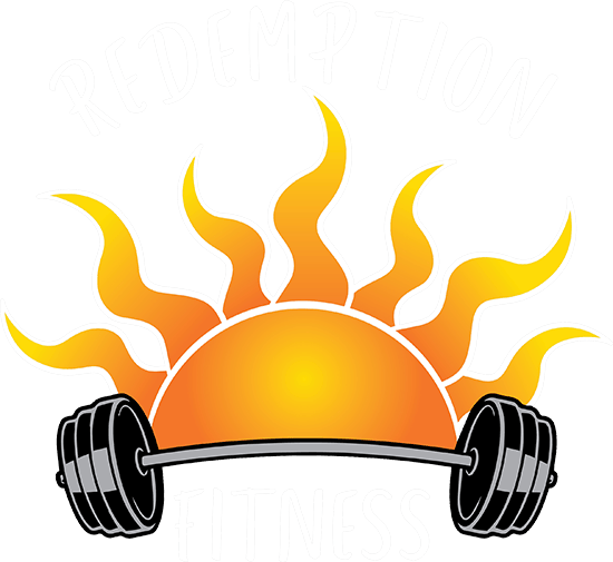 Sunrise behind a barbell with weights, in orange and black