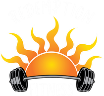 Sunrise behind a barbell with weights, in orange and black