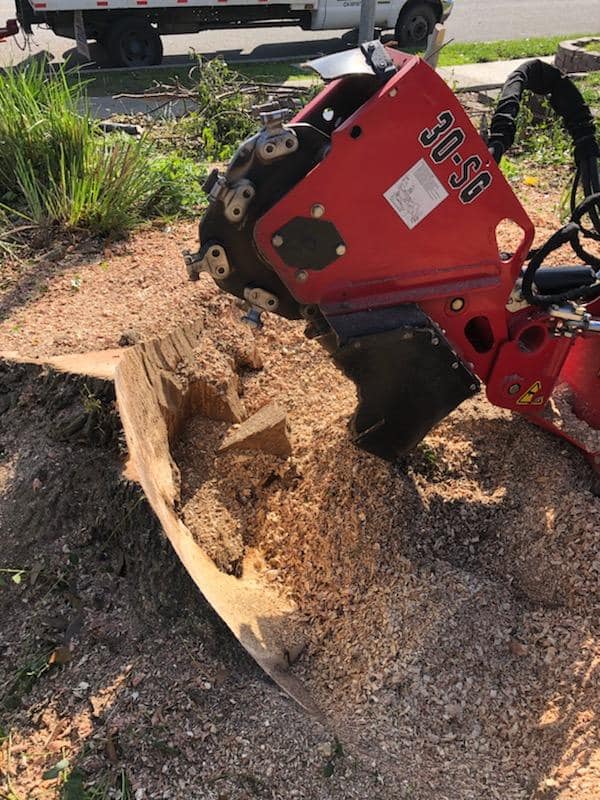 Red heavy duty equipment on dirt pile — Anaheim, CA — SG Gardening Landscape & Tree Services