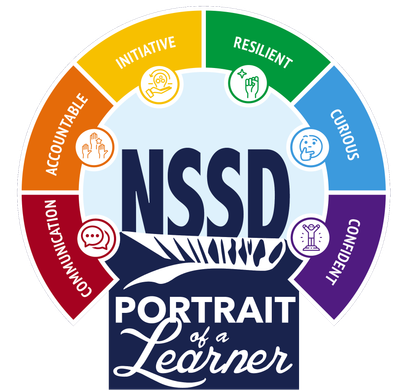 The nssd logo is a portrait of a learner.