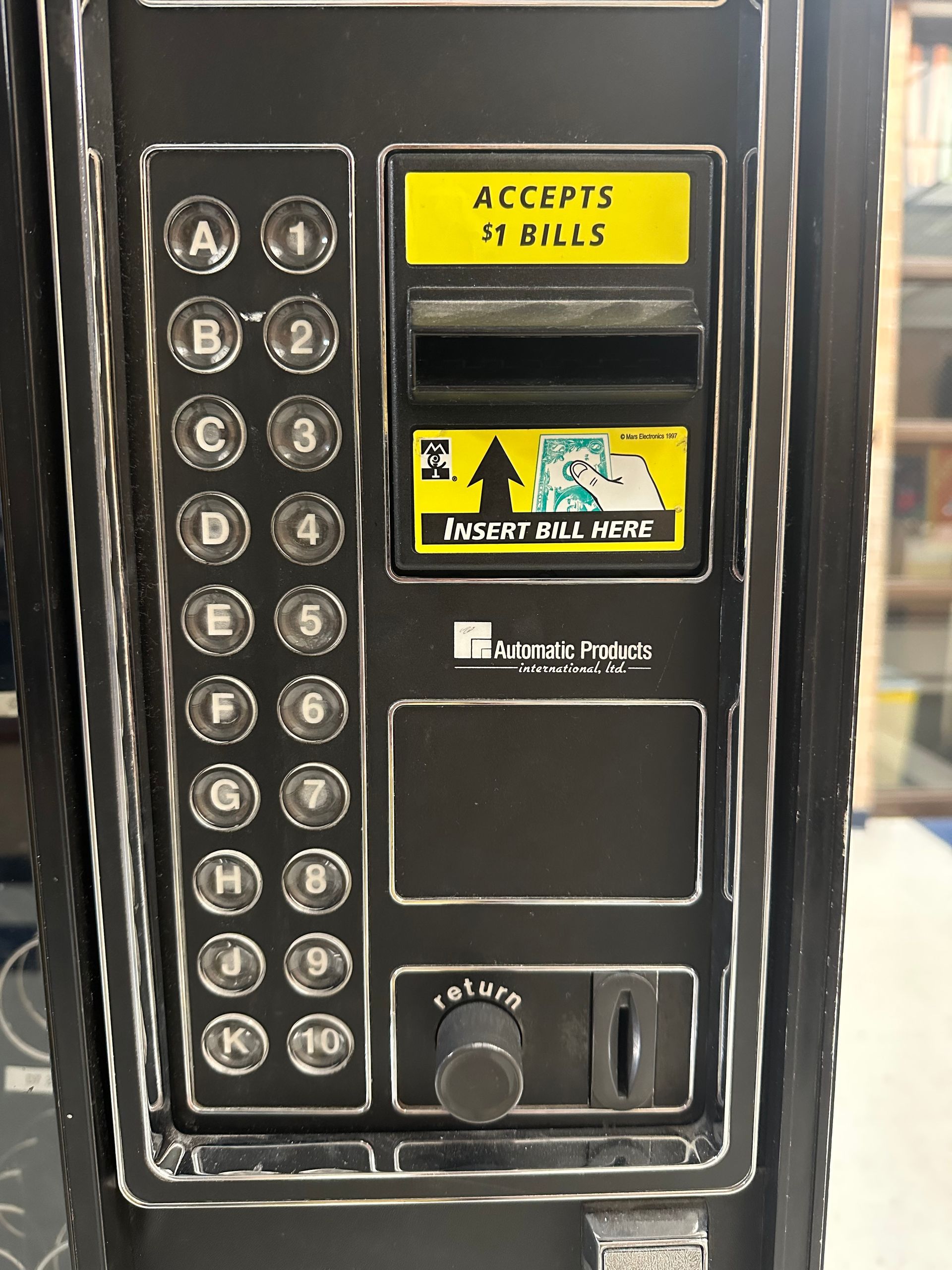 A  vending machine number pad.