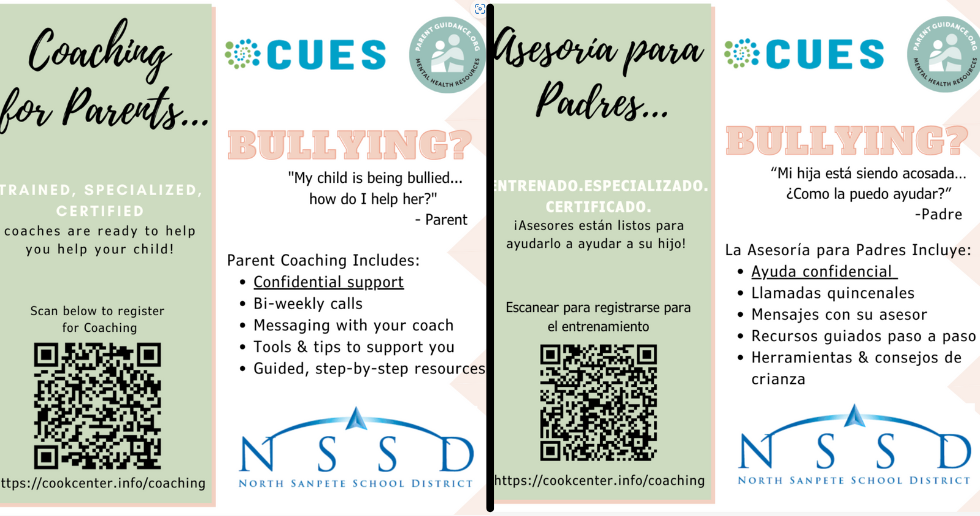 A collage of four flyers about coaching for parents