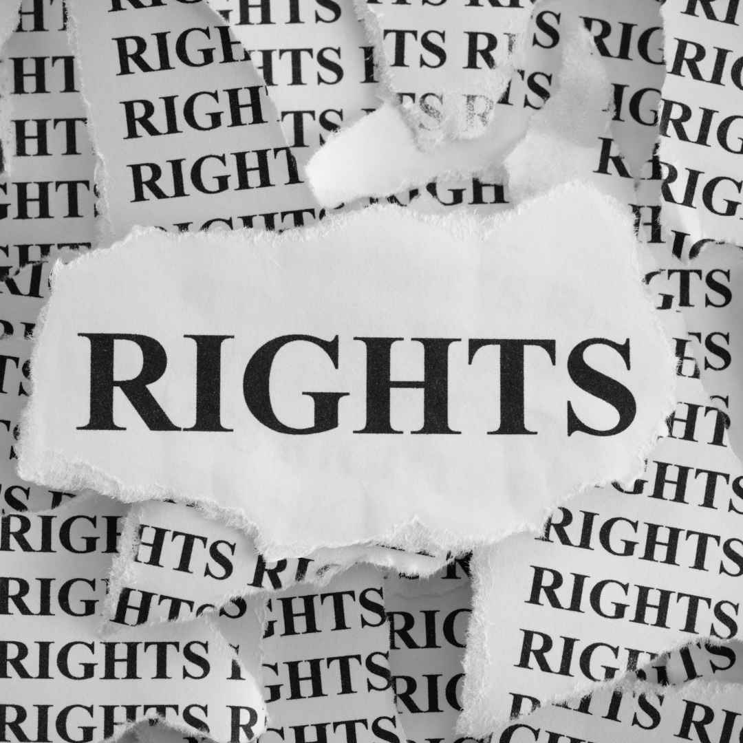 A piece of paper with the word rights written on it