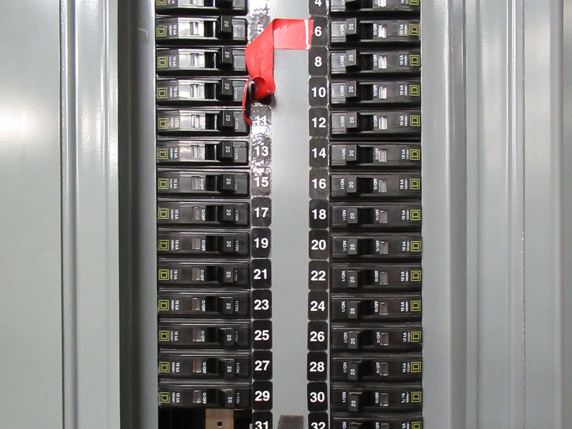 A close up of a electrical panel with the number 30 on it