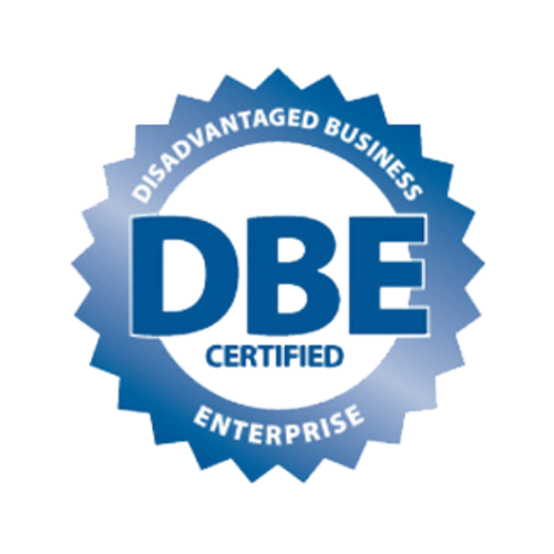 A logo for a disadvantaged business enterprise