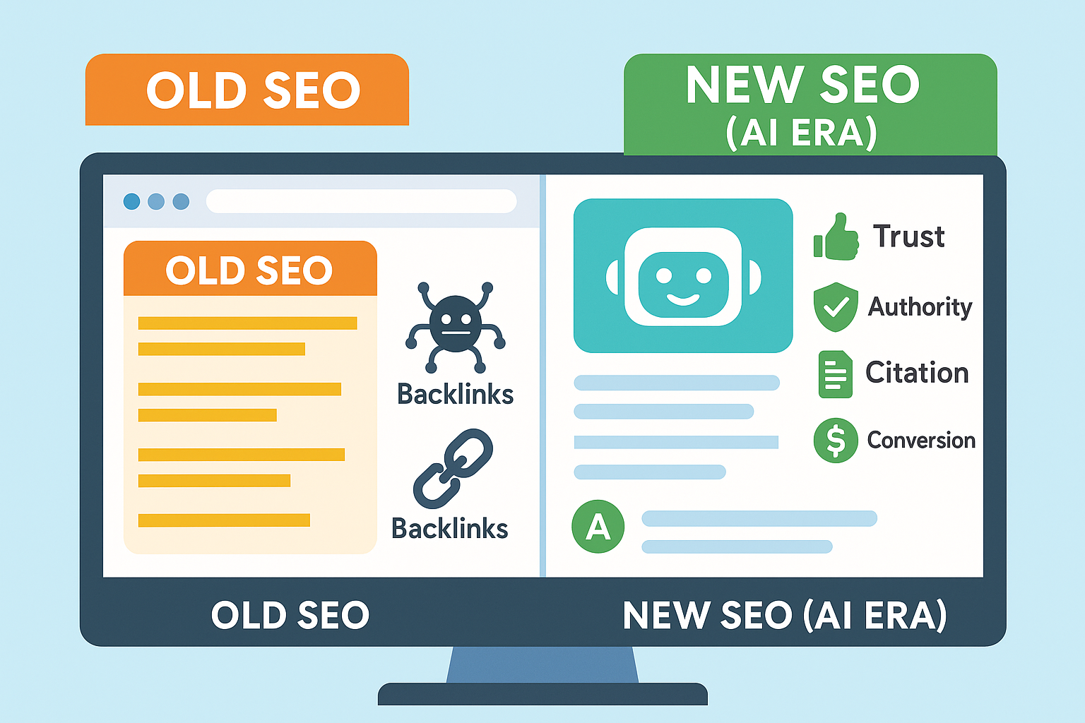 Mục tiêu cuối cùng của SEO không còn là thứ hạng, mà là sự hiện diện đáng tin cậy trong hệ sinh thái tìm kiếm + AI