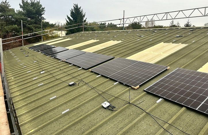 Solar Panels on an Industrial Rooftop