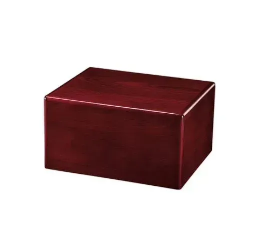 Glossy dark red rectangular box on a white background