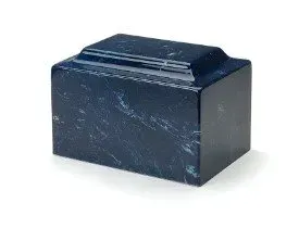 Black marble-patterned rectangular keepsake box with a slanted lid