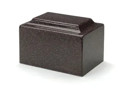 Black rectangular decorative box with a stepped lid on a white background