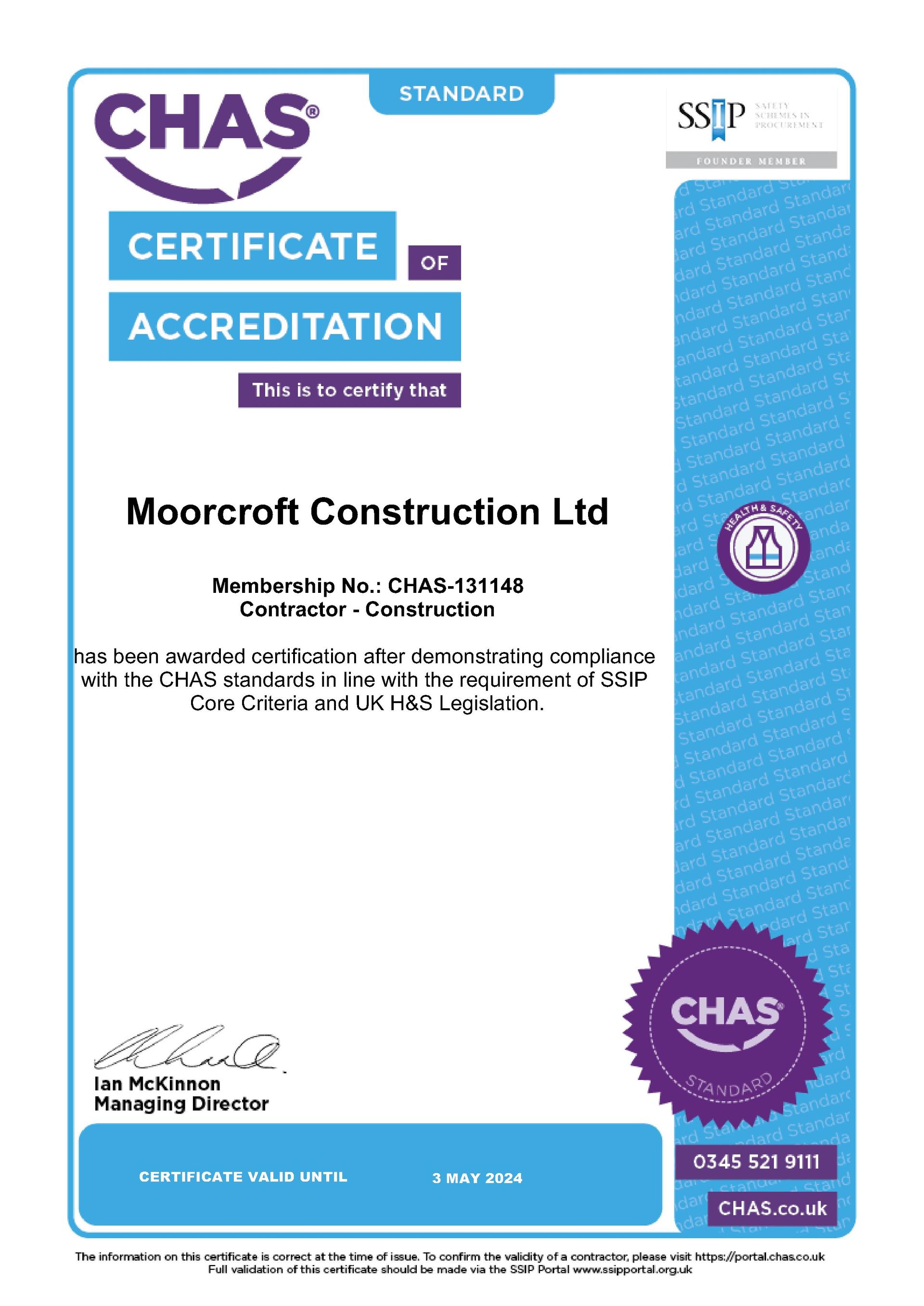 CHAS, Contractors Safety Assessment Scheme, Health and Safety, Health & Safety