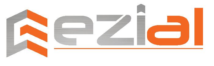 A logo for a company called ezial with a hexagon in the middle.