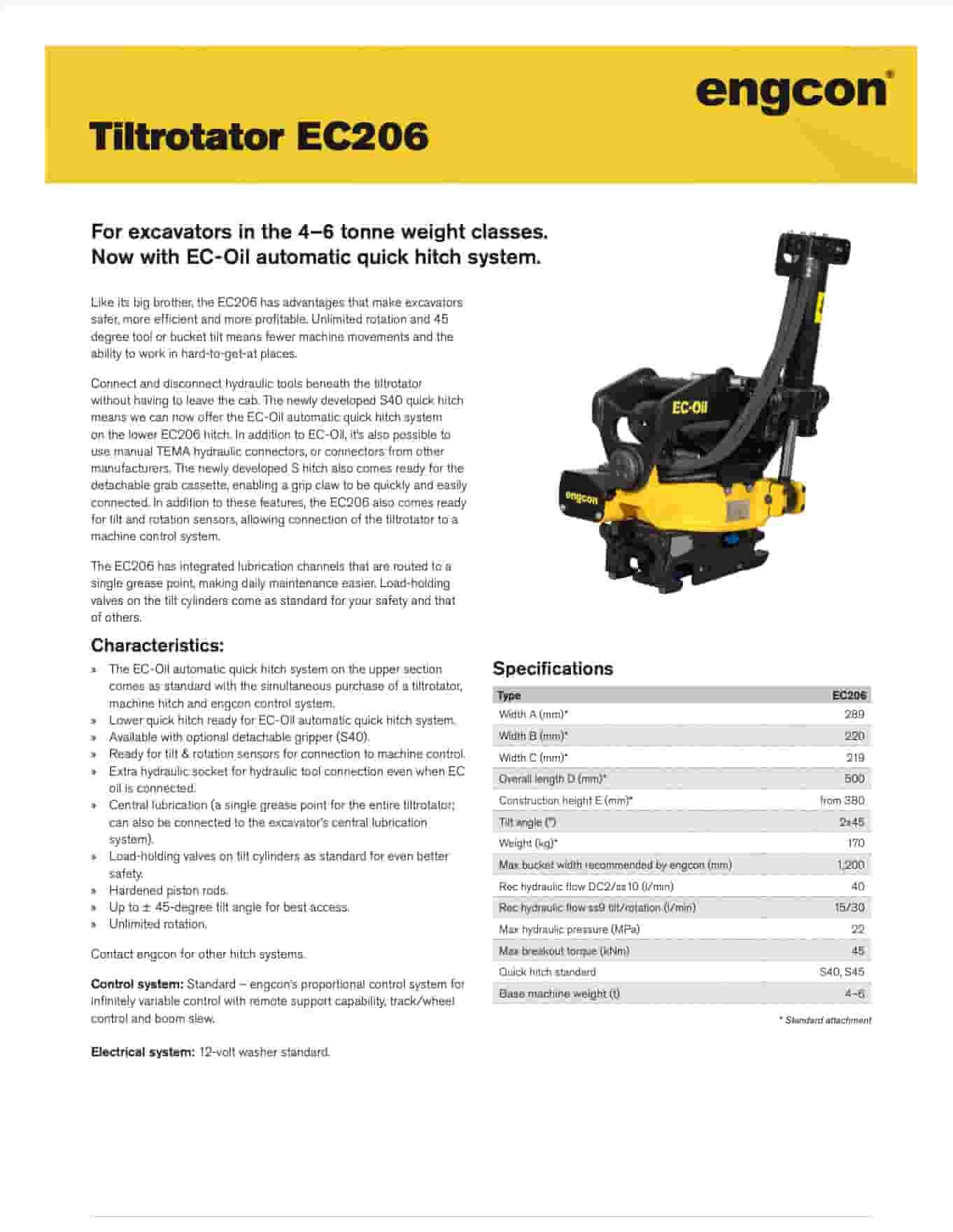 Engcon tiltrotator flyer