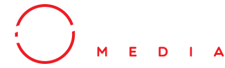 A red circle with the word media in white letters on a white background.