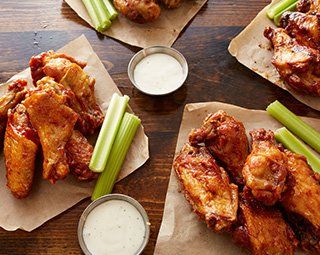 Buffalo Wings — Chicken Wings on Wooden Table in Pittsburgh & McMurray, PA