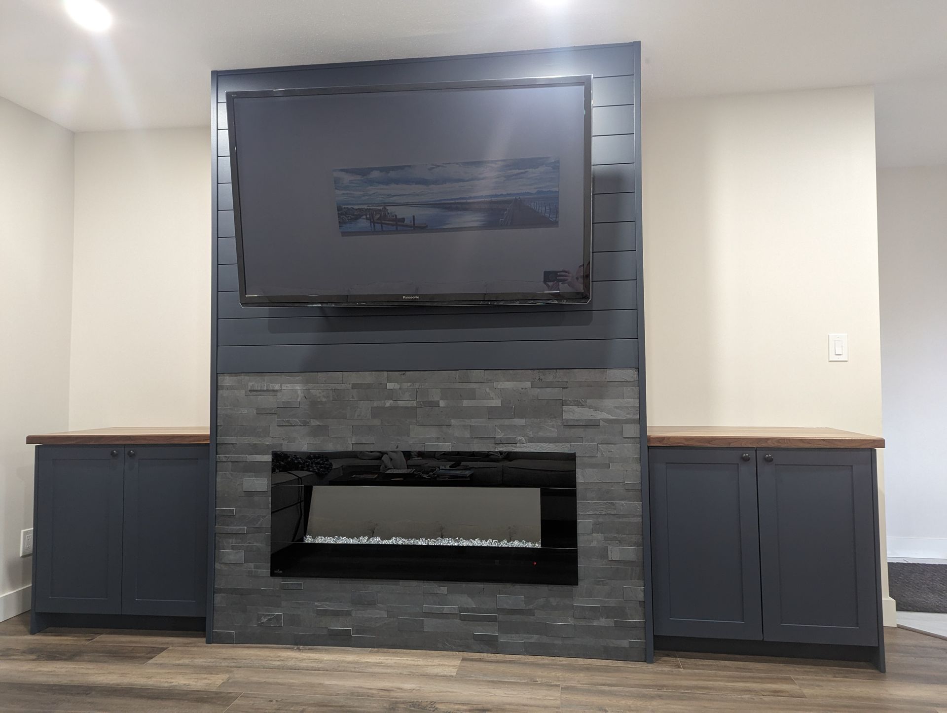 Custom cabinets with fireplace